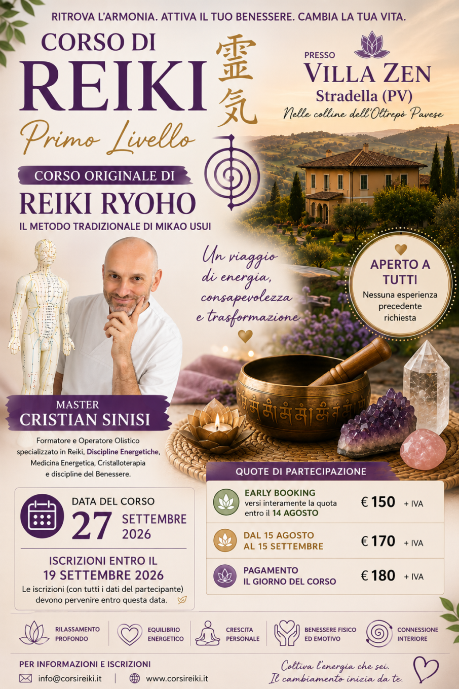 corso di reiki 1° livello - villazen stradella con cristian sinisi