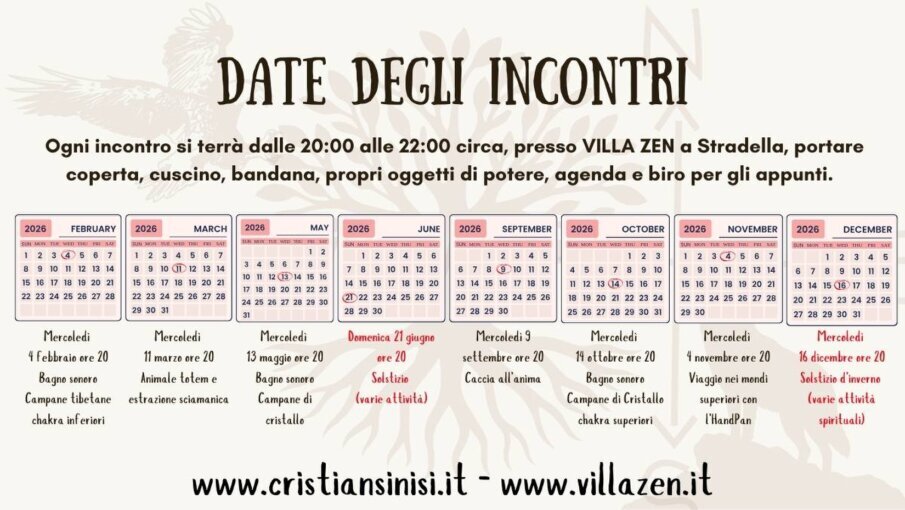 programma eventi olistici 2026 a villa zen 